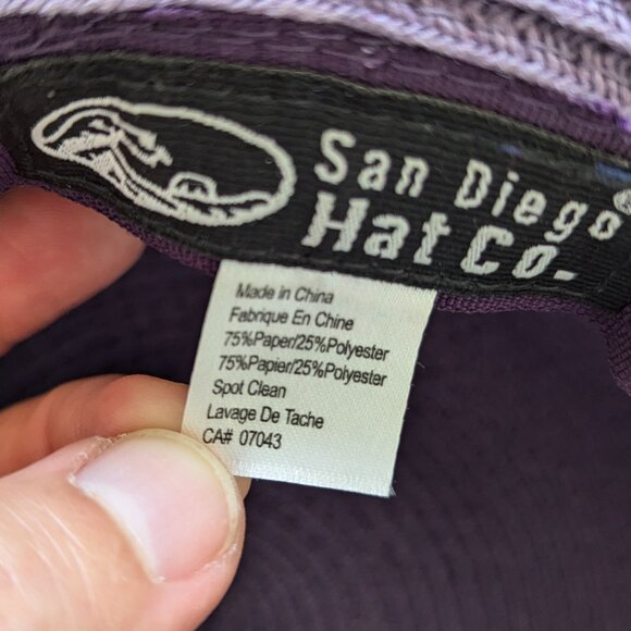 San Diego Hat Co purple wide brim hat, XL sun hat pool lounging shade hat - Picture 6 of 6